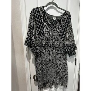 Anthropologie Akemi + Kin 10 Brooke Eyelet Swing Dress Embroidered Beach Coverup